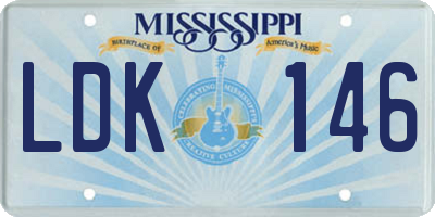 MS license plate LDK146