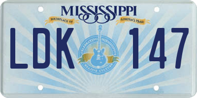 MS license plate LDK147
