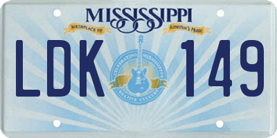 MS license plate LDK149