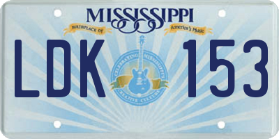 MS license plate LDK153