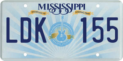 MS license plate LDK155