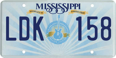 MS license plate LDK158