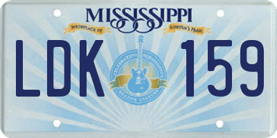 MS license plate LDK159