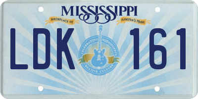 MS license plate LDK161