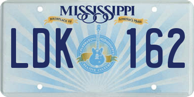 MS license plate LDK162