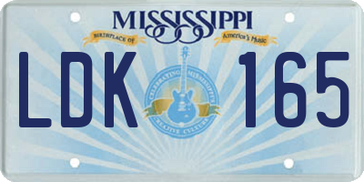 MS license plate LDK165