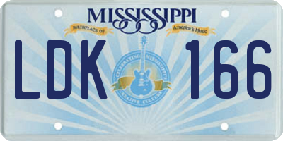 MS license plate LDK166