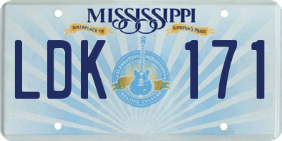 MS license plate LDK171