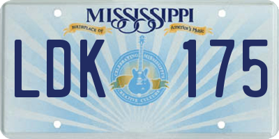 MS license plate LDK175
