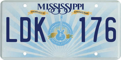 MS license plate LDK176