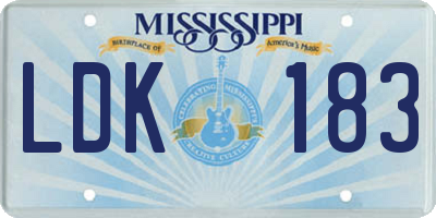 MS license plate LDK183
