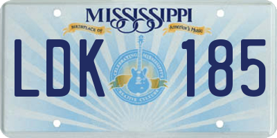 MS license plate LDK185