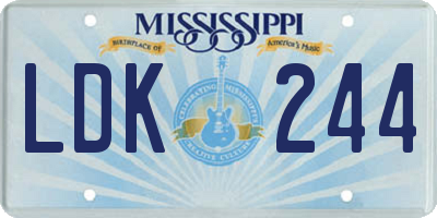 MS license plate LDK244