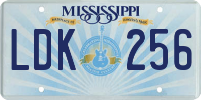 MS license plate LDK256