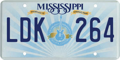 MS license plate LDK264
