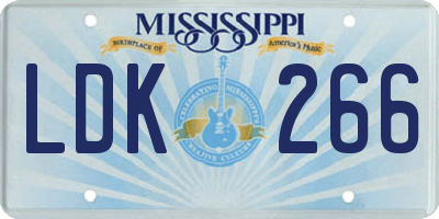 MS license plate LDK266