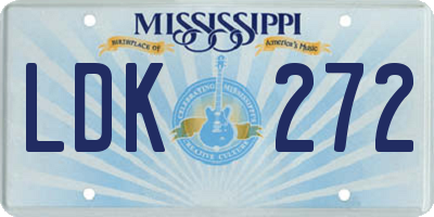 MS license plate LDK272