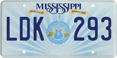 MS license plate LDK293