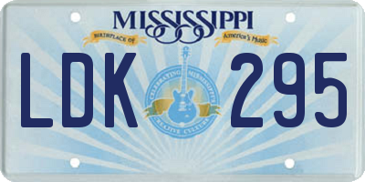 MS license plate LDK295