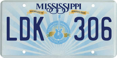 MS license plate LDK306