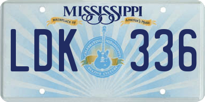 MS license plate LDK336