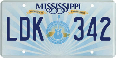 MS license plate LDK342
