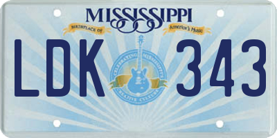 MS license plate LDK343