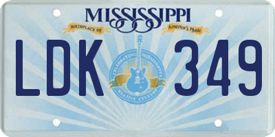 MS license plate LDK349