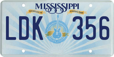 MS license plate LDK356