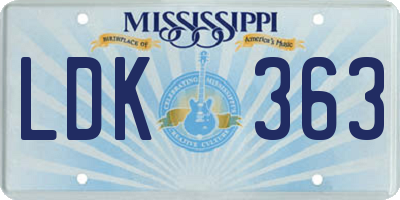 MS license plate LDK363