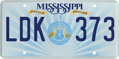 MS license plate LDK373