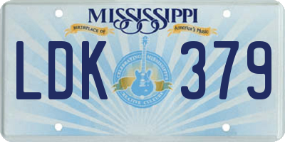 MS license plate LDK379