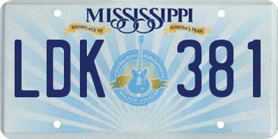 MS license plate LDK381