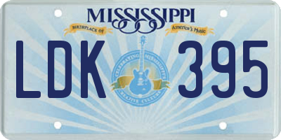 MS license plate LDK395