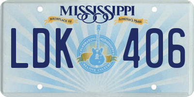 MS license plate LDK406