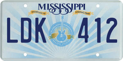 MS license plate LDK412
