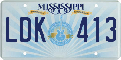MS license plate LDK413
