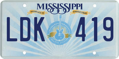 MS license plate LDK419