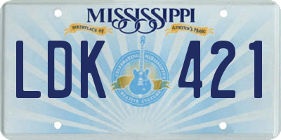 MS license plate LDK421