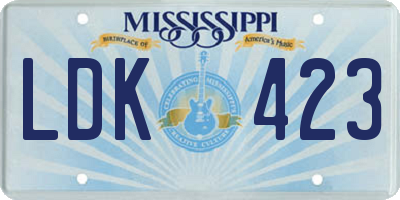 MS license plate LDK423