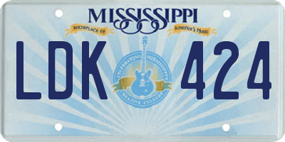 MS license plate LDK424