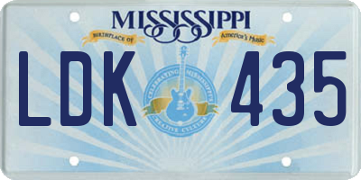 MS license plate LDK435