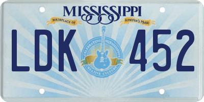 MS license plate LDK452