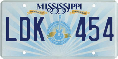 MS license plate LDK454