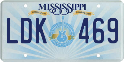 MS license plate LDK469