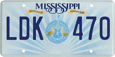MS license plate LDK470