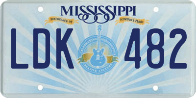 MS license plate LDK482