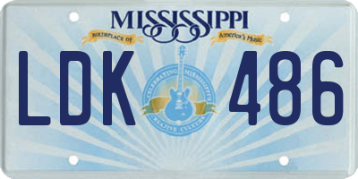 MS license plate LDK486