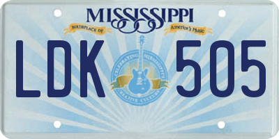 MS license plate LDK505