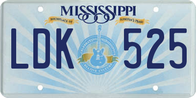 MS license plate LDK525